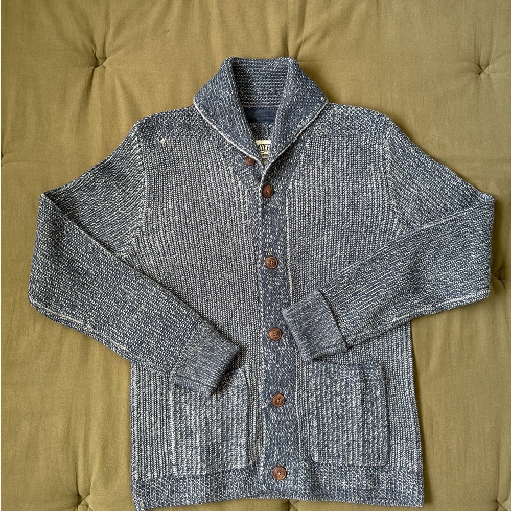 Grayers Outdoor Garments Medium Shawl Collar Cotton/Wool Blend Cardigan